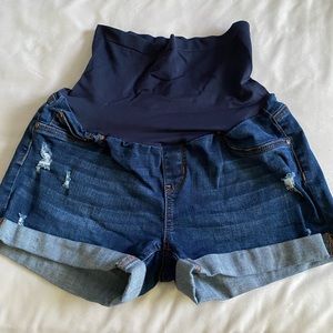 Maternity jean shorts